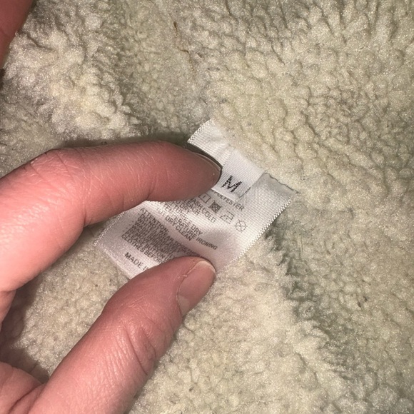 John Galt Shaine Light Blue Denim sherpa Jacket with Dark Blue corduroy Collar, - Picture 7 of 7